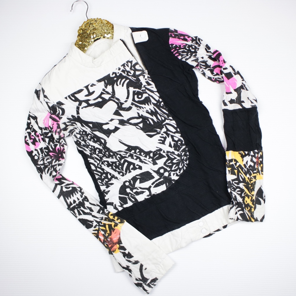 Custo Barcelona Black White Long Sleeve Top